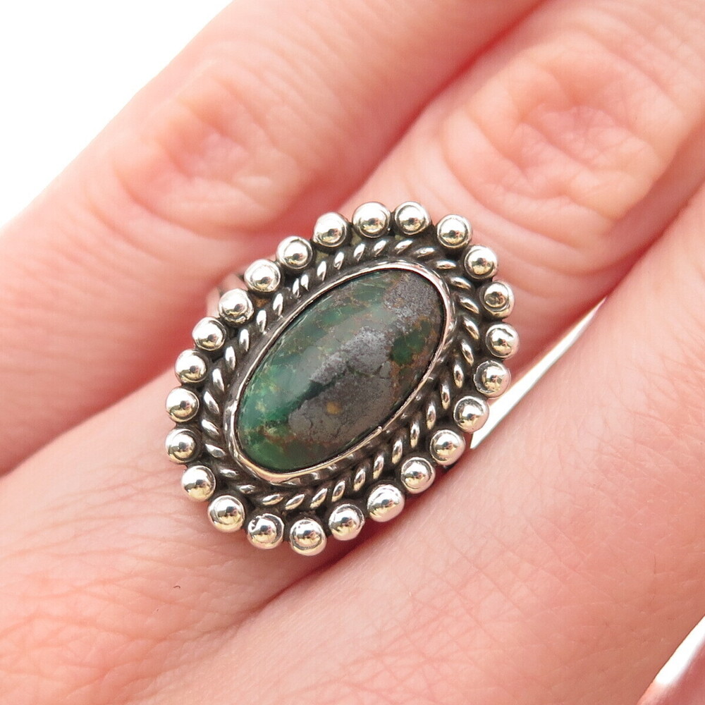 Old Pawn Sterling Silver Vintage Southwestern Royston Turquoise Ring Size 5.75
